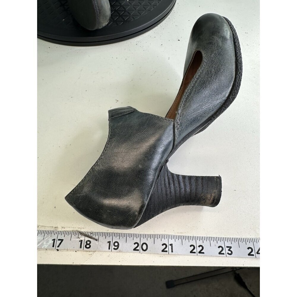 Miz Mooz Kora Gray Leather Mary Jane Heels Chunky Heel Sz 36/6 Twee Lagenlook - Picture 10 of 11